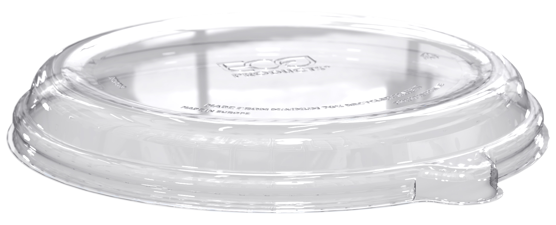 Kupolplastlock till rund coupe- och nudelskål i bagasse - passar 710-1360ml / 24-46oz