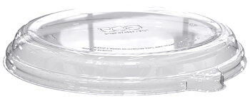 Kupolplastlock till rund coupe- och nudelskål i bagasse - passar 710-1360ml / 24-46oz