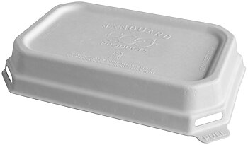 Dome lid for rectangular bagasse container - fits 355-470ml / 12-16oz