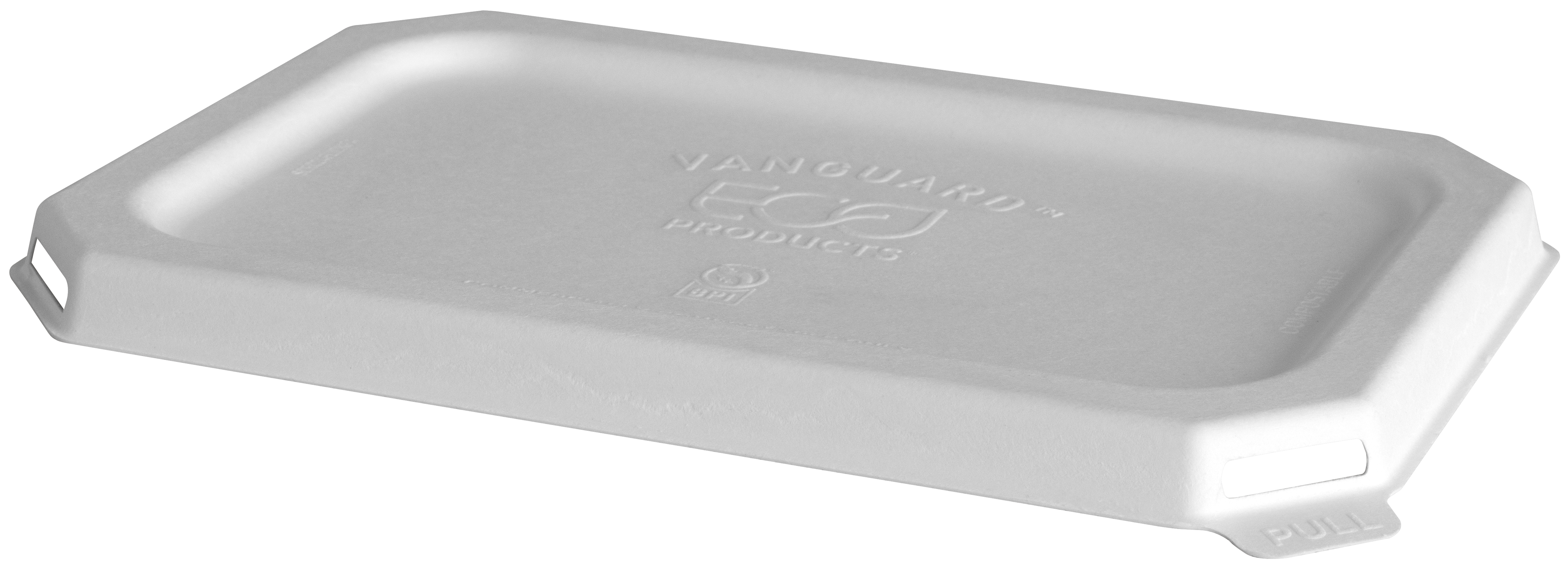Lid for rectangular bagasse container - fits 710-940ml / 24-32oz
