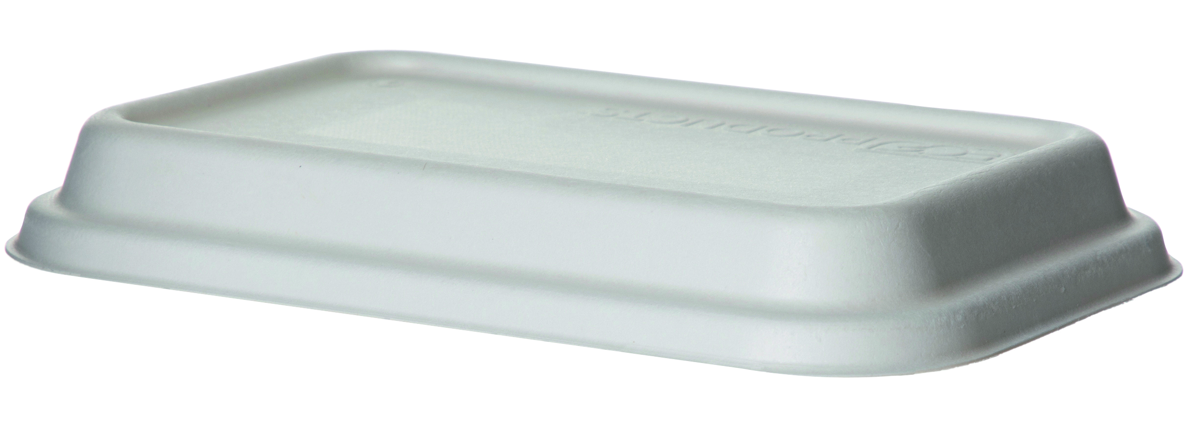 Plastic dome lid for rectangular bagasse container - fits 710-940ml / 24-32oz