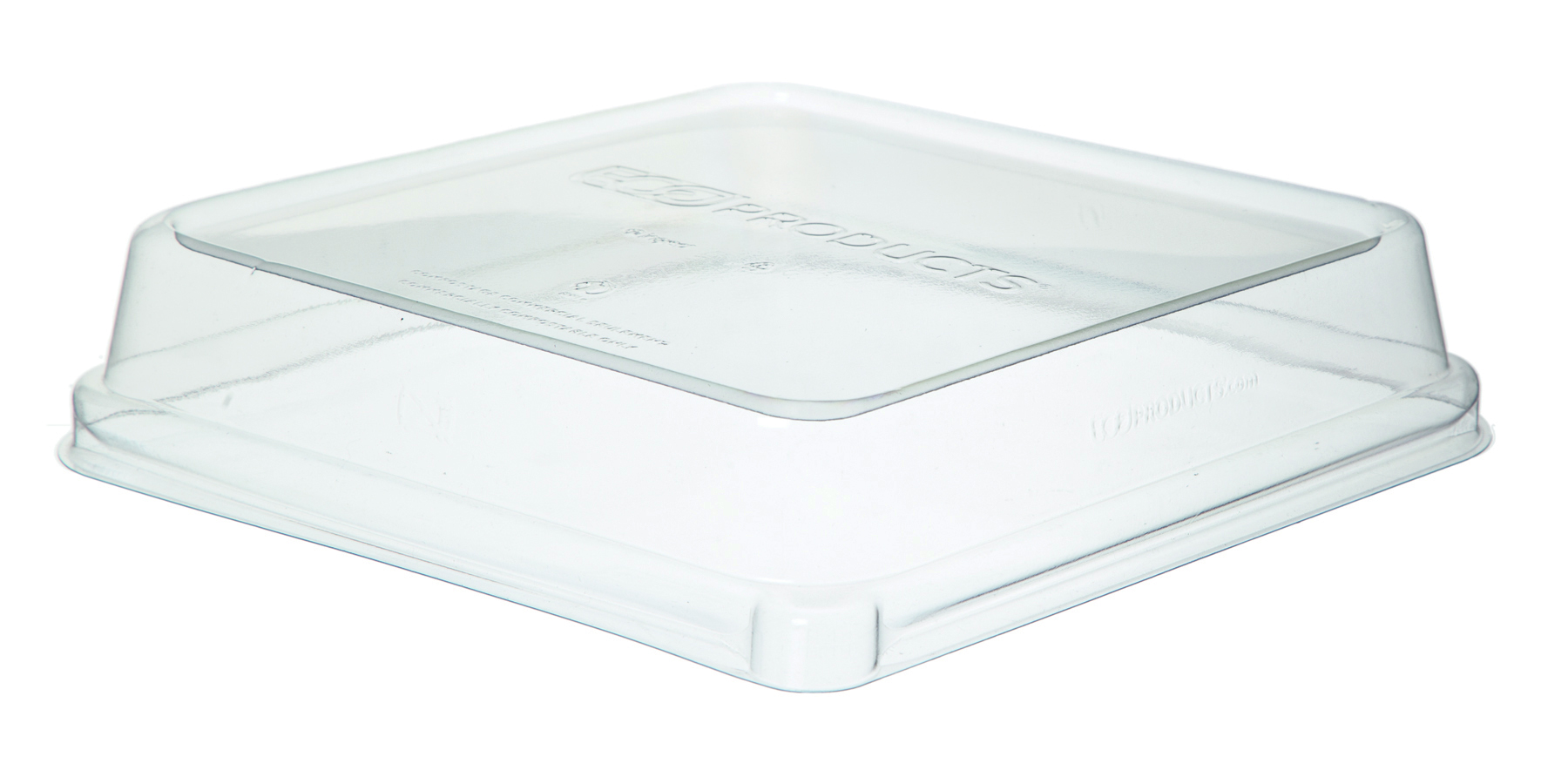 Lid for square bagasse container - fits 1065ml / 36oz