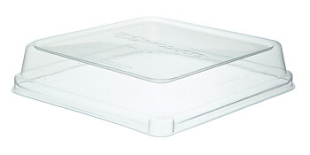 Lid for square bagasse container - fits 1065ml / 36oz
