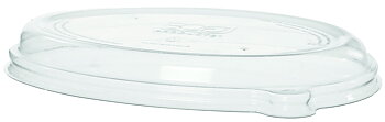 Lid for oval bagasse container - fits 710ml-940ml / 24-32oz