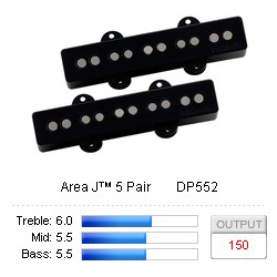 DIMARZIO DP552BK Pickup set B Area J5 Black - Musikern.se