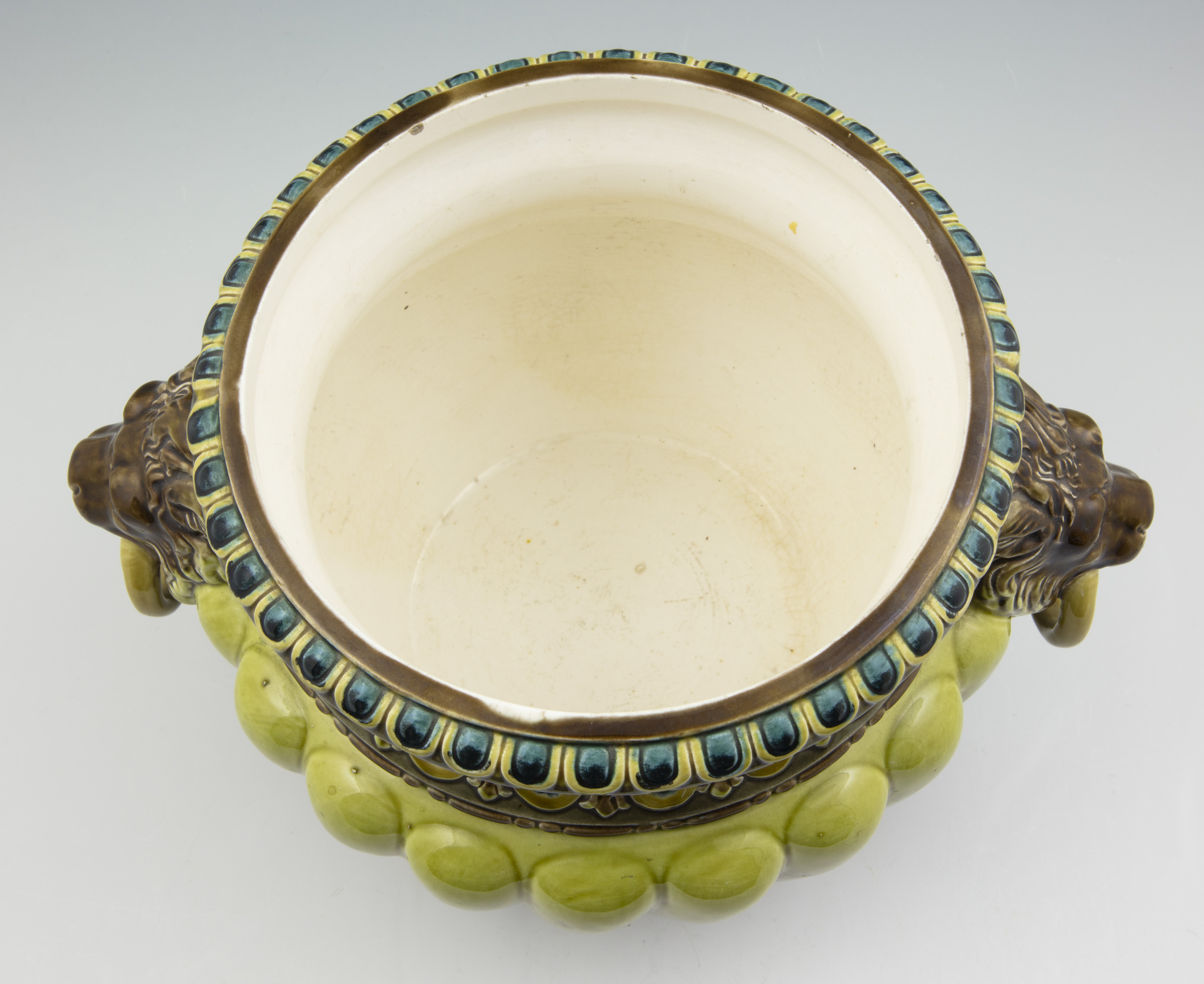 Jardinière med Lejonhuvud - Majolika - Julius Dressler - 4