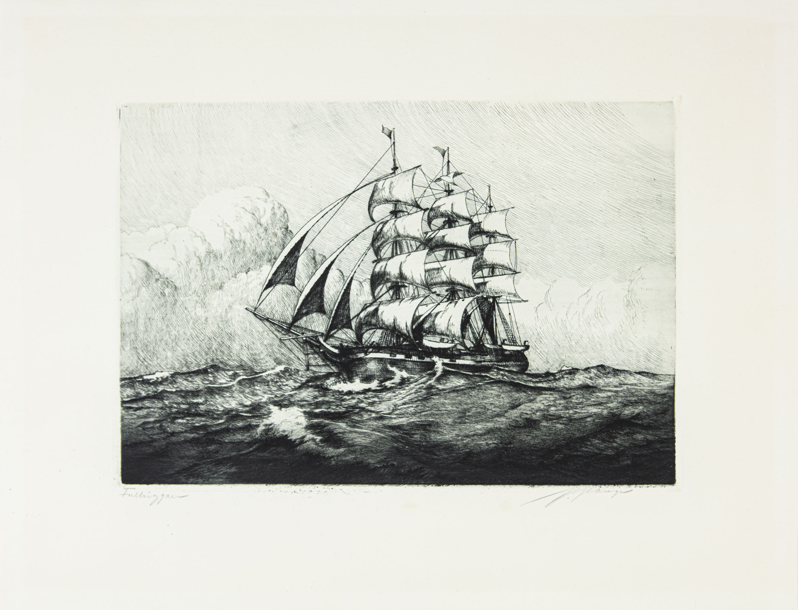 Full-rigged vessel
