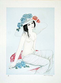 Jeune fille au chapeau fleuri 