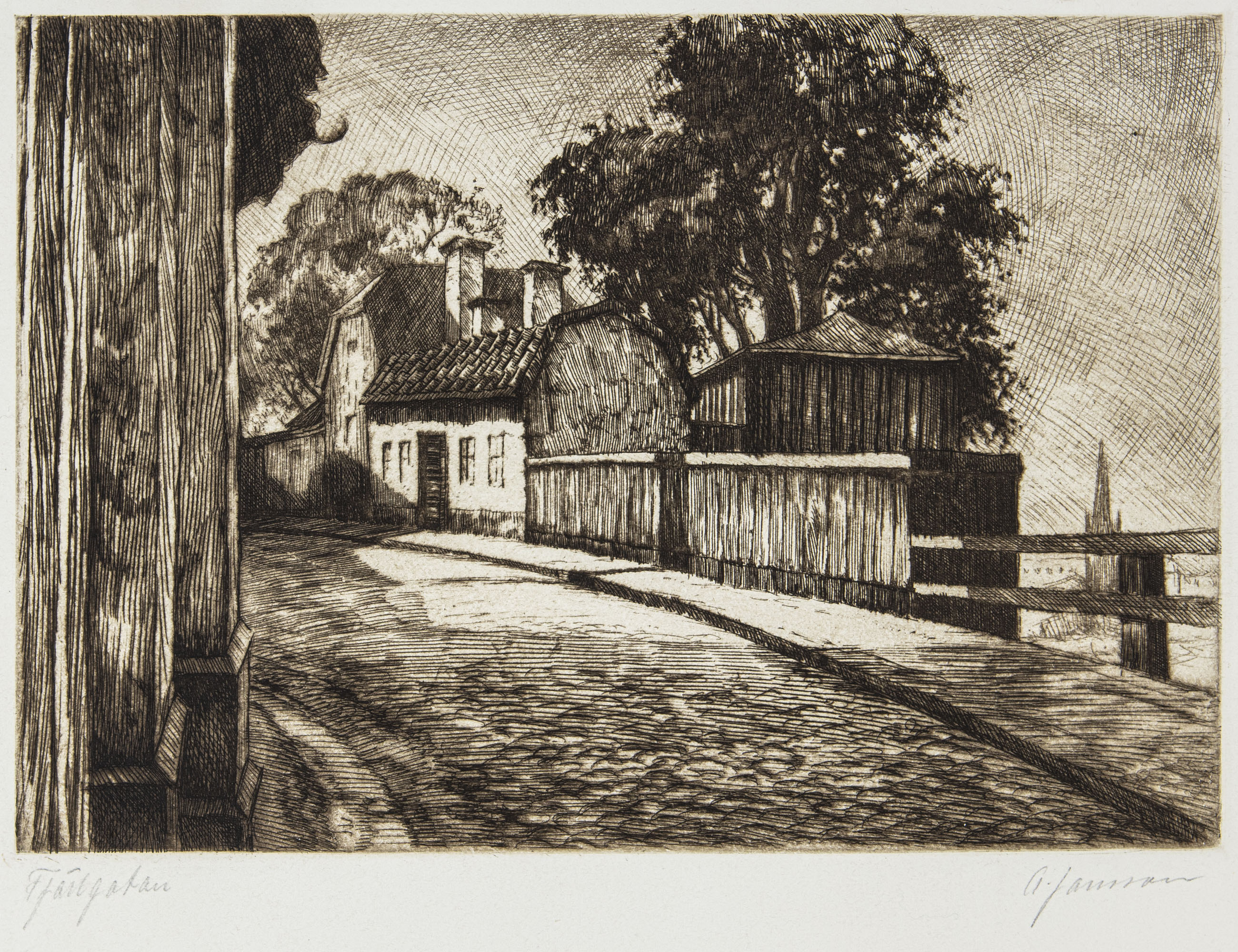 Fjäll street - Etching - 2