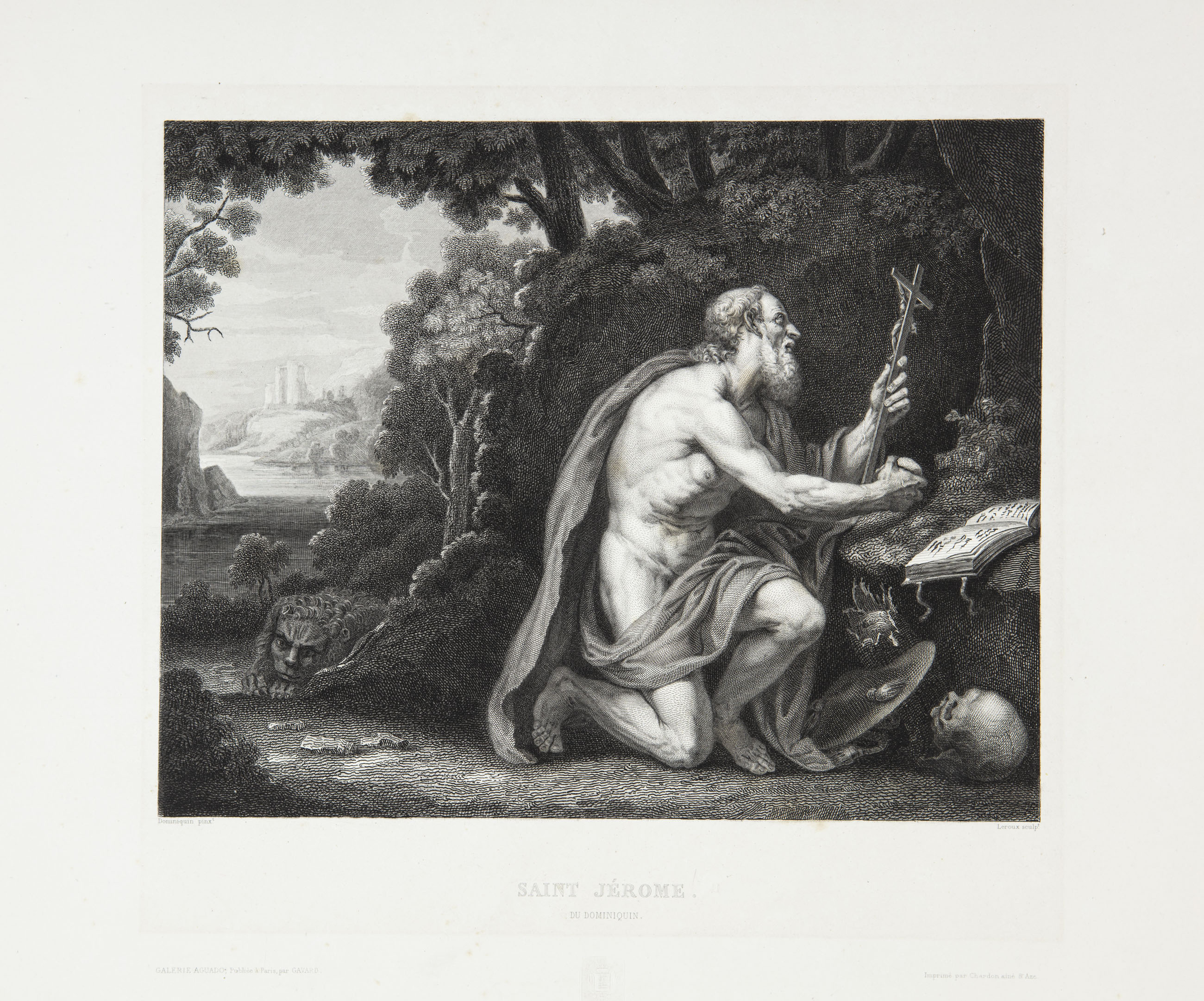 Engraving after Domenico Zampieri (Le Dominiquin) - Saint Jérome