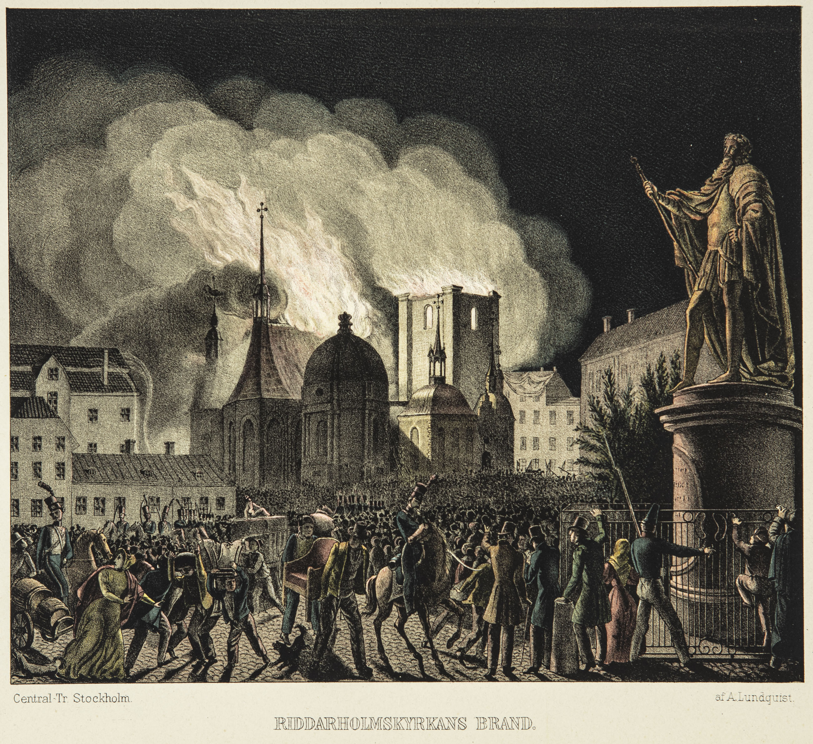 The fire of Riddarholm Church - Central Tr Stockholm - 2