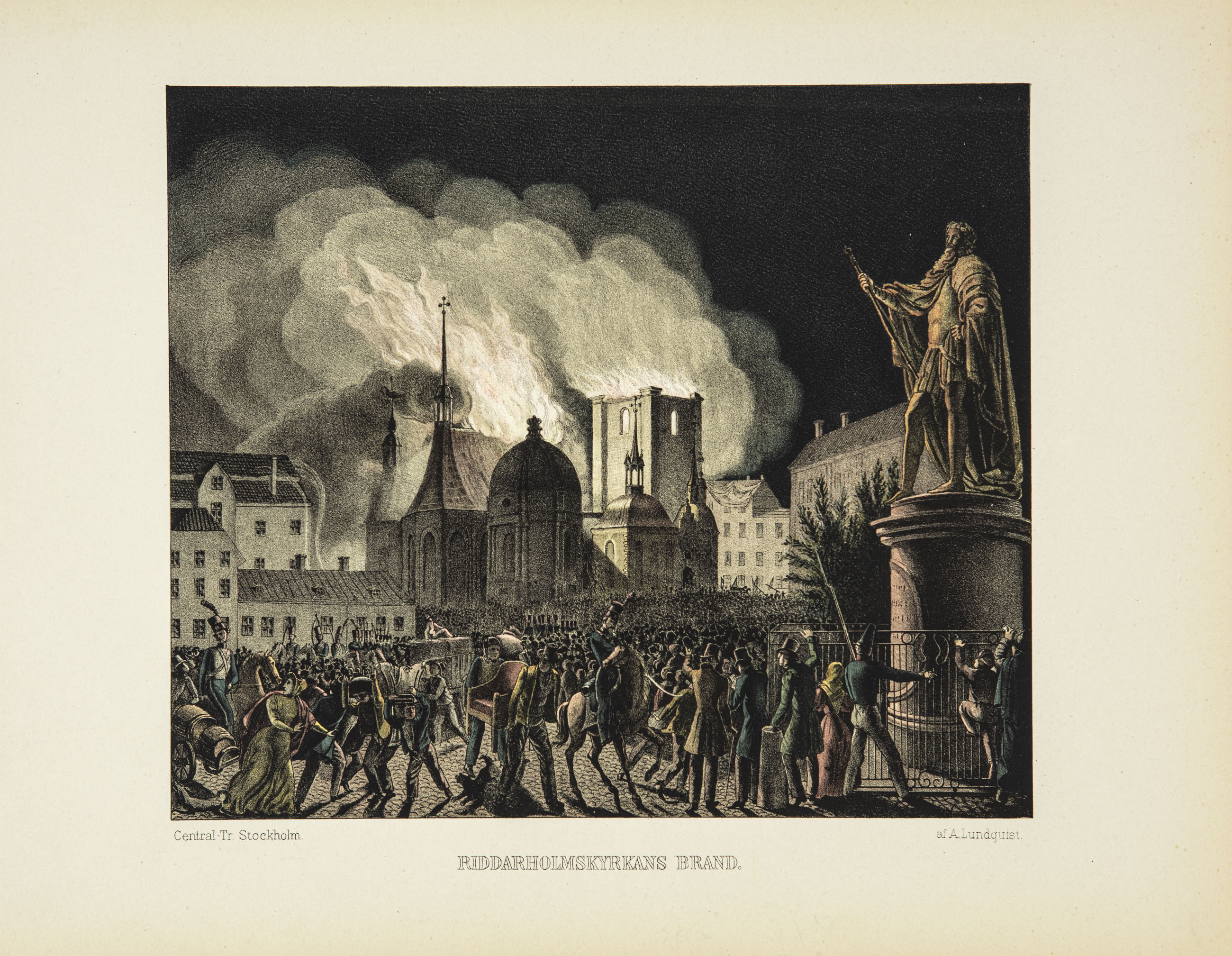 The fire of Riddarholm Church - Central Tr Stockholm