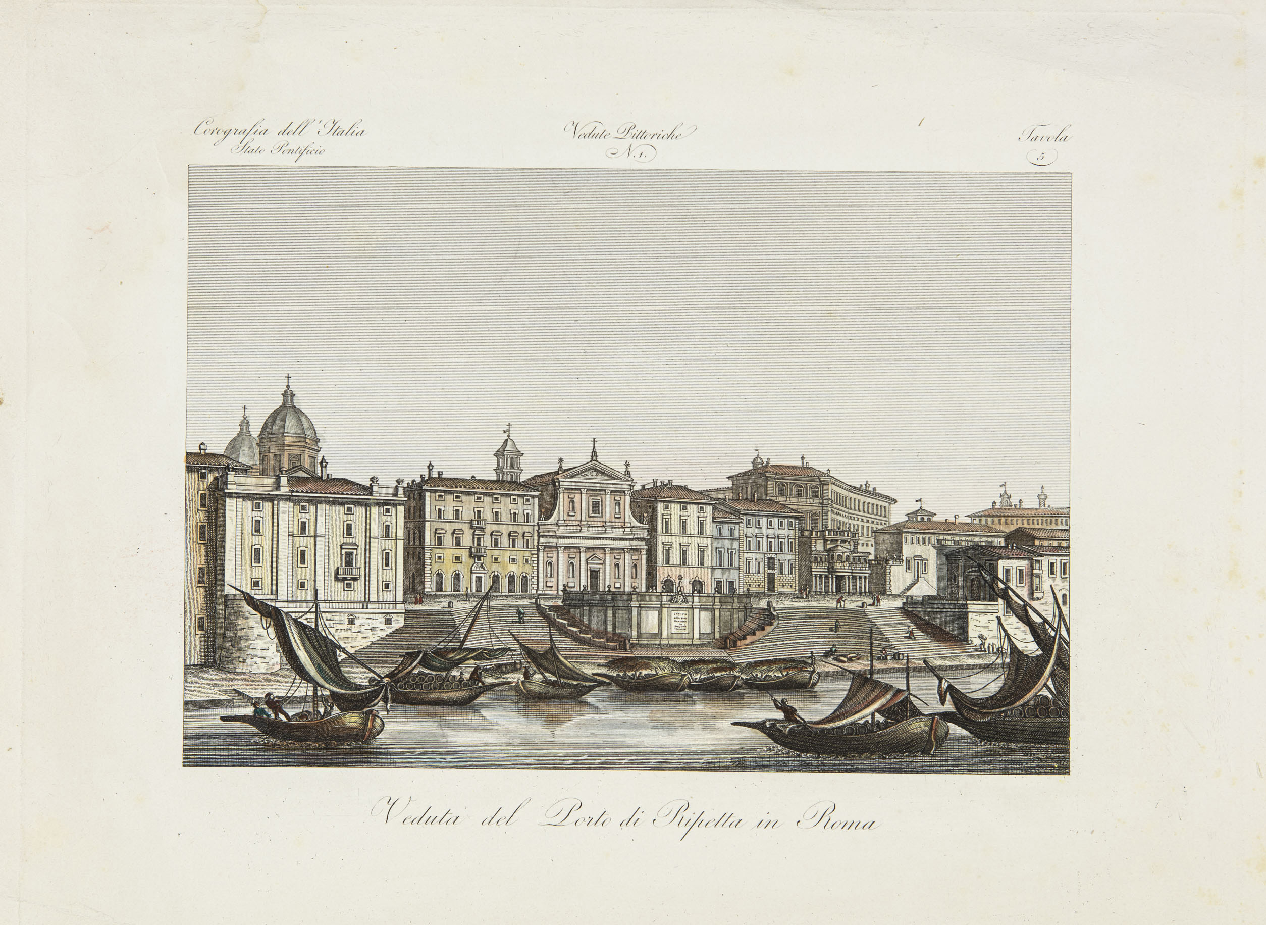 Veduta del Porto di Ripetta in Roma