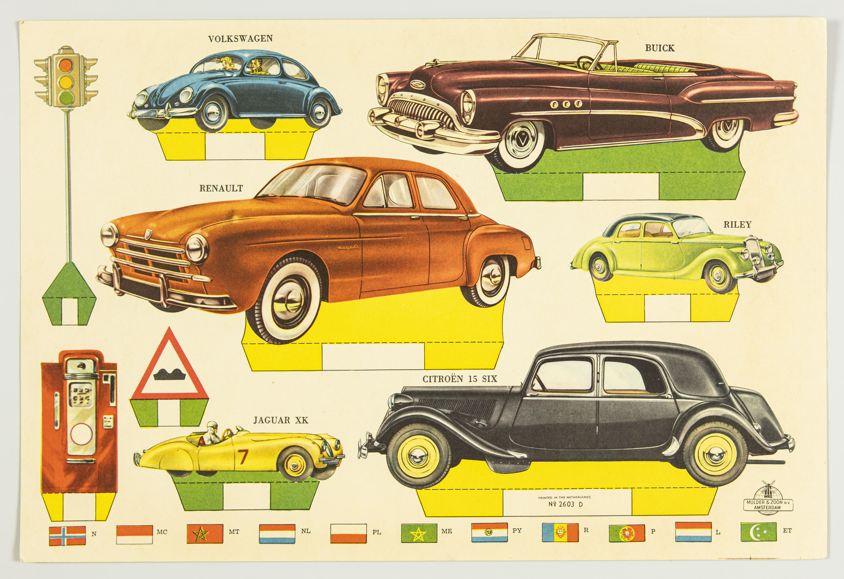 Cut-out sheet no. 2603 D - Cars - 1940/50s
