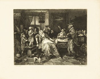 Etsning efter Jan Steen - Epiphany firande
