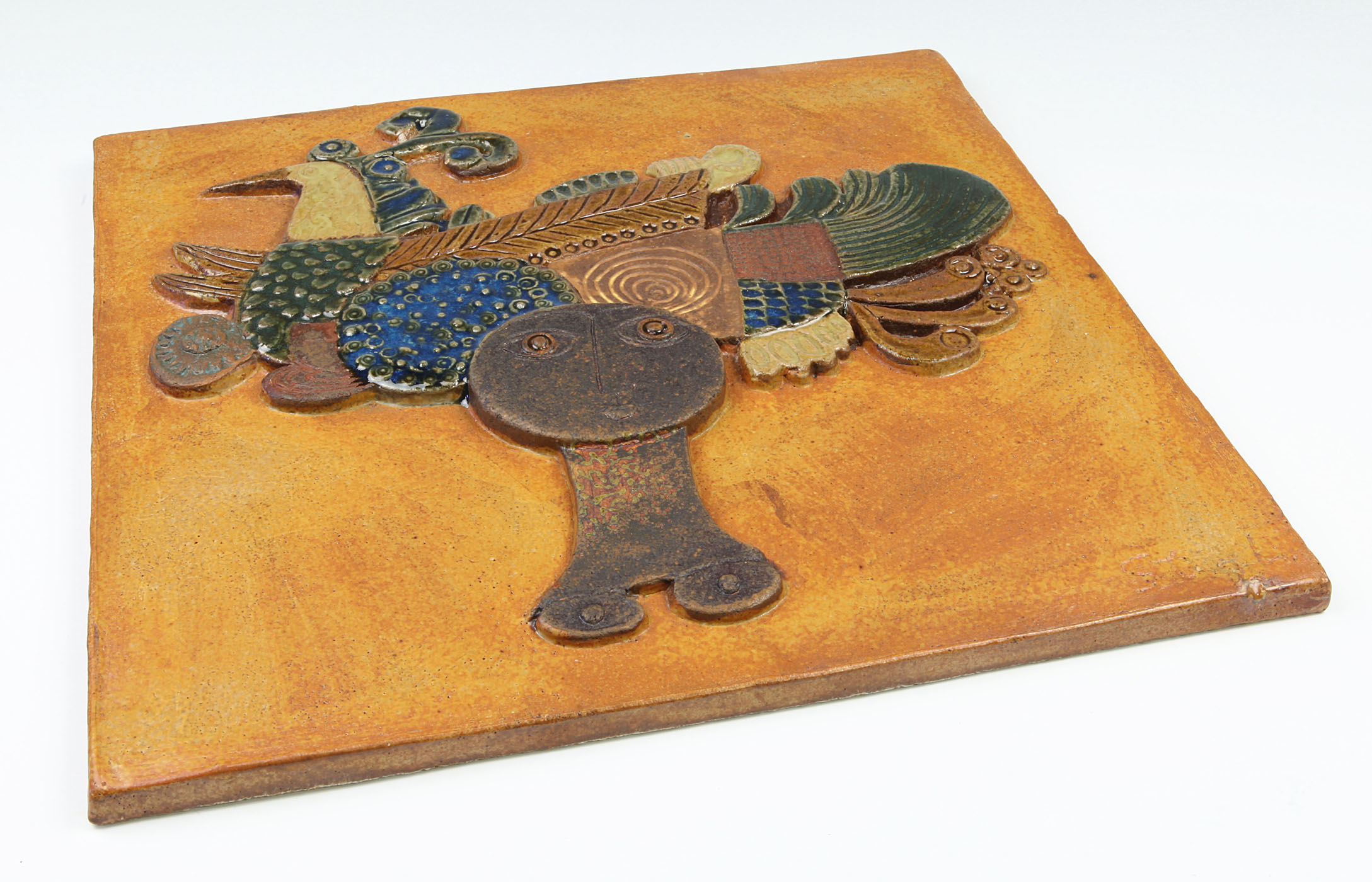 Girl with bird - Wall Plate - 2