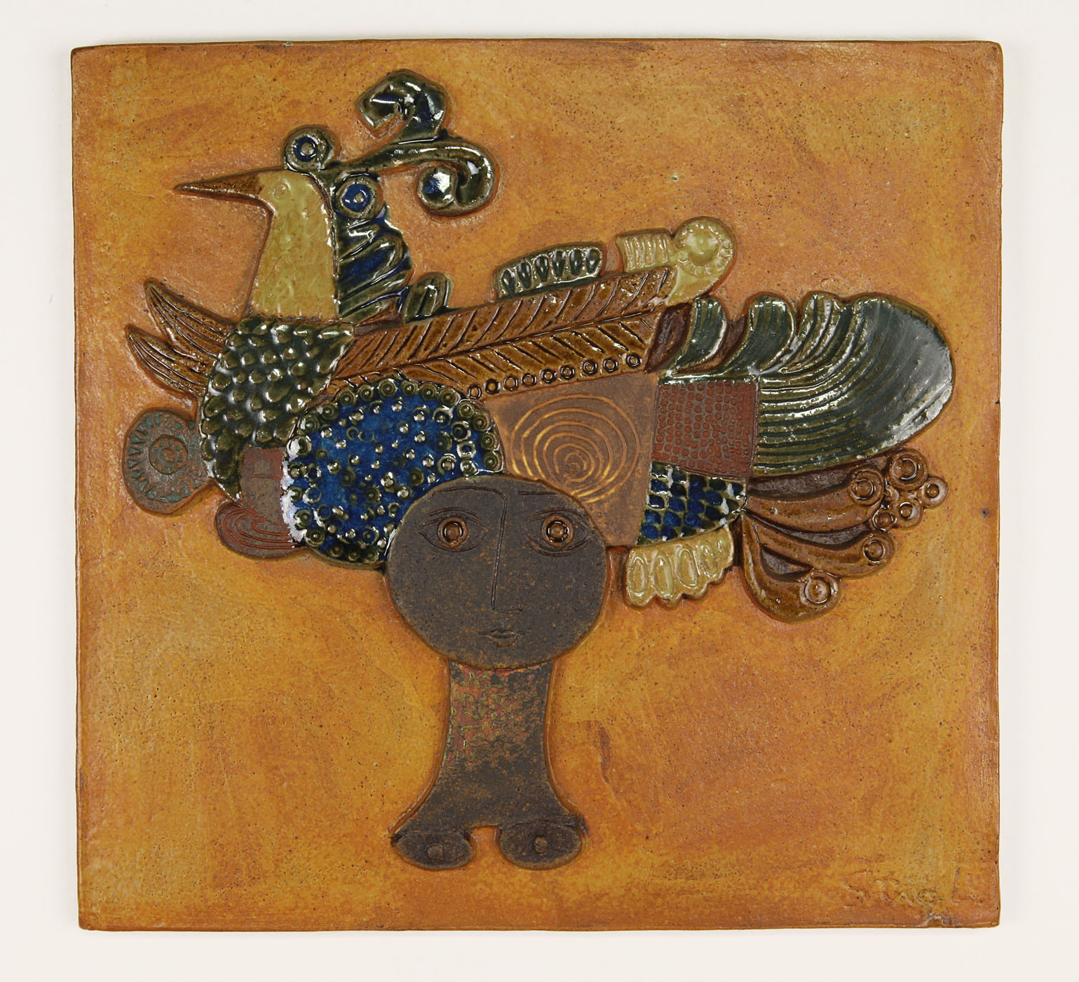 Girl with bird - Wall Plate