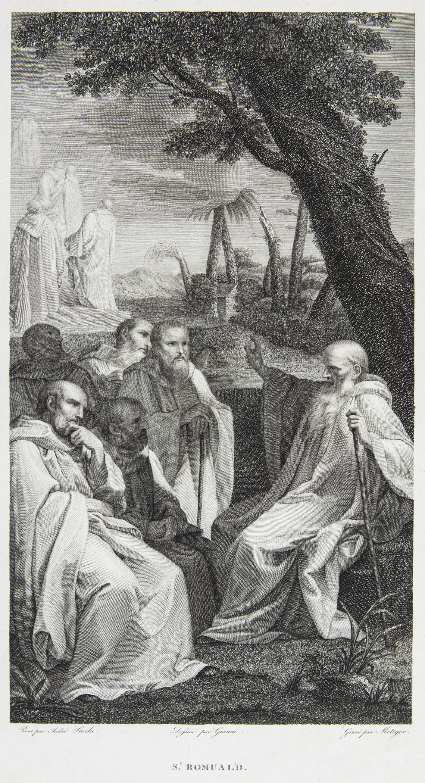 Gravyr efter Andrea Sacchi - St Romuald - 2