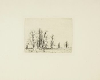 Landscape with two straw stacks