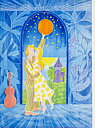 Dancing love couple at full moon - Serenade