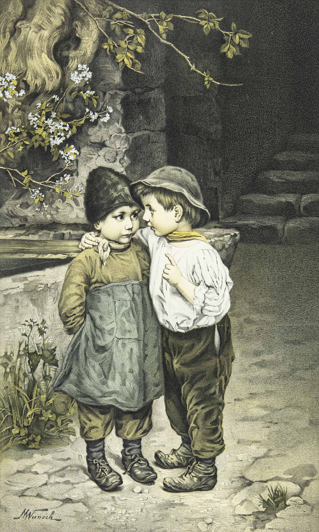 Lithographic Print after Marie Wunsch - A secret - 2