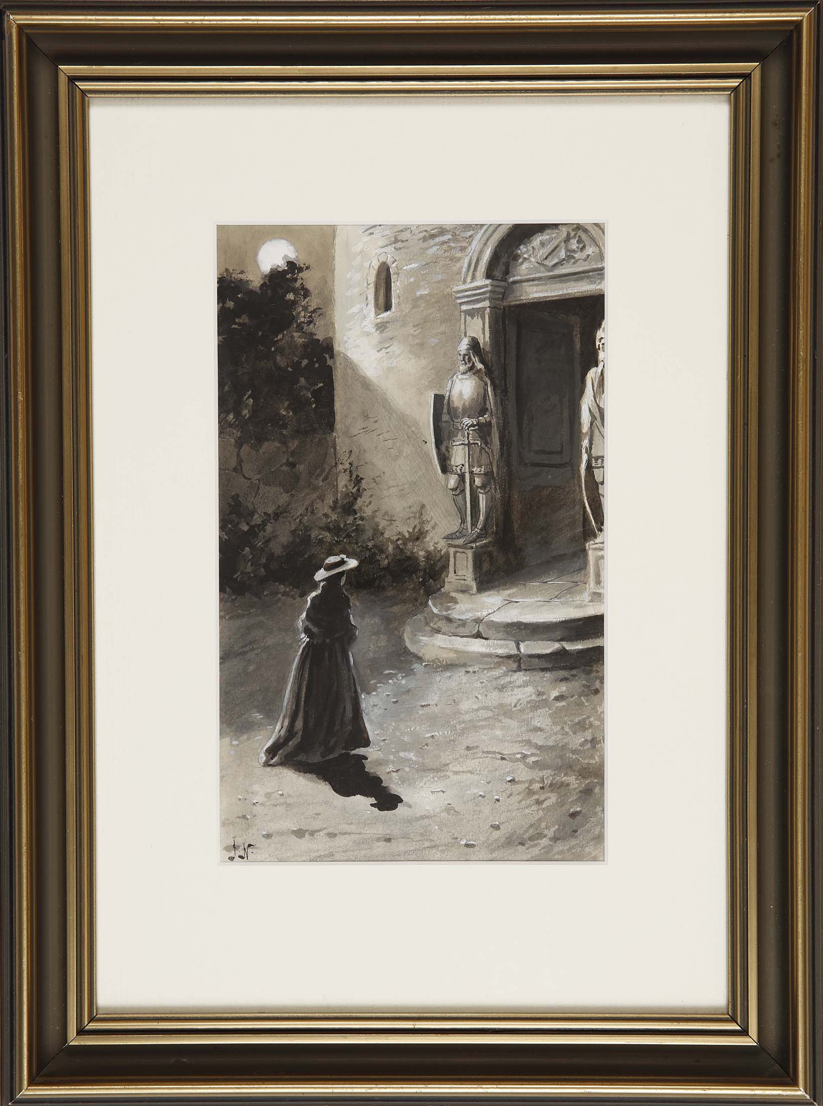 Elvira in front of the doorstep