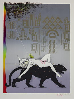 Woman and Panther