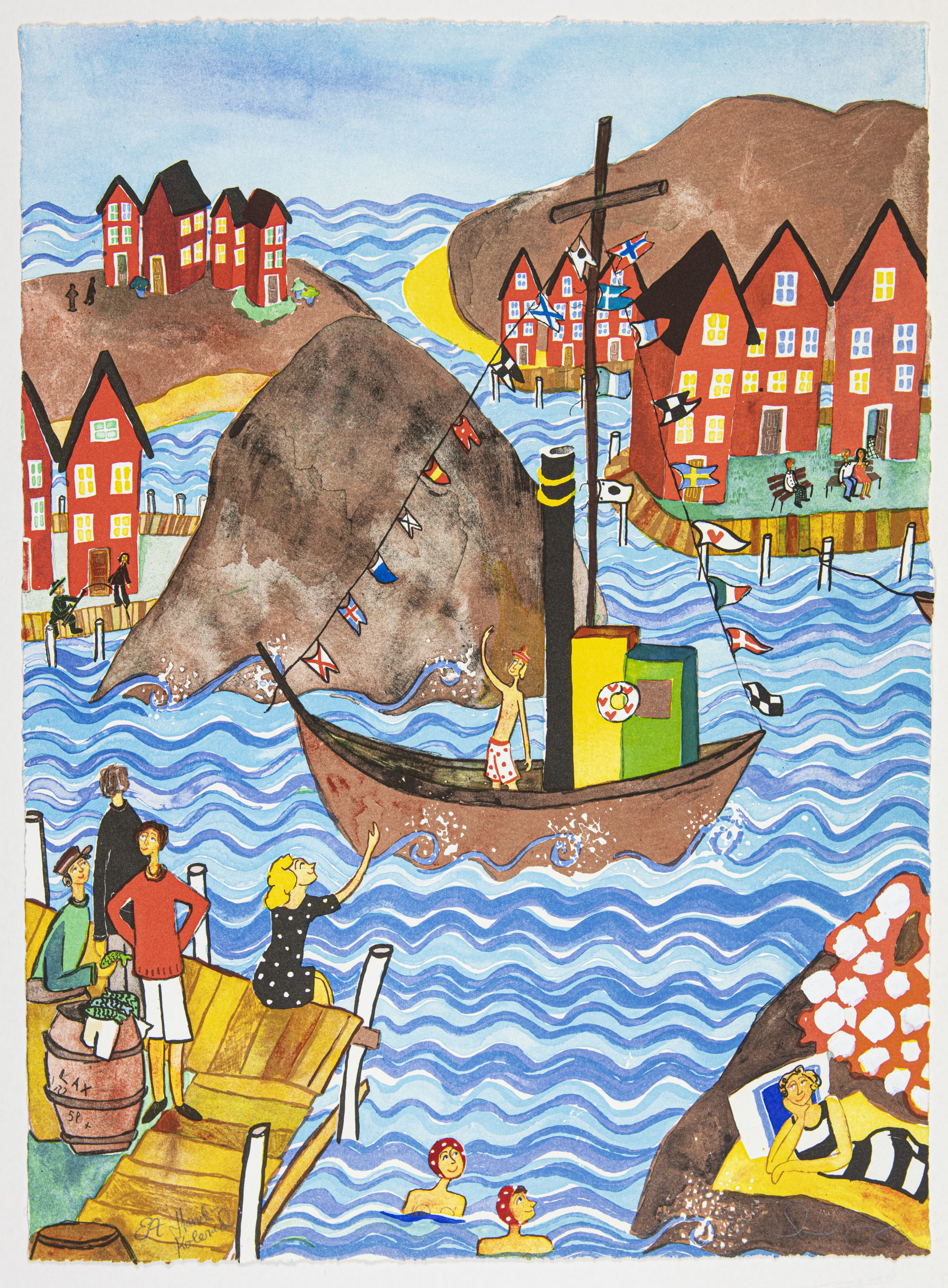 Öarna - Handkolorerad