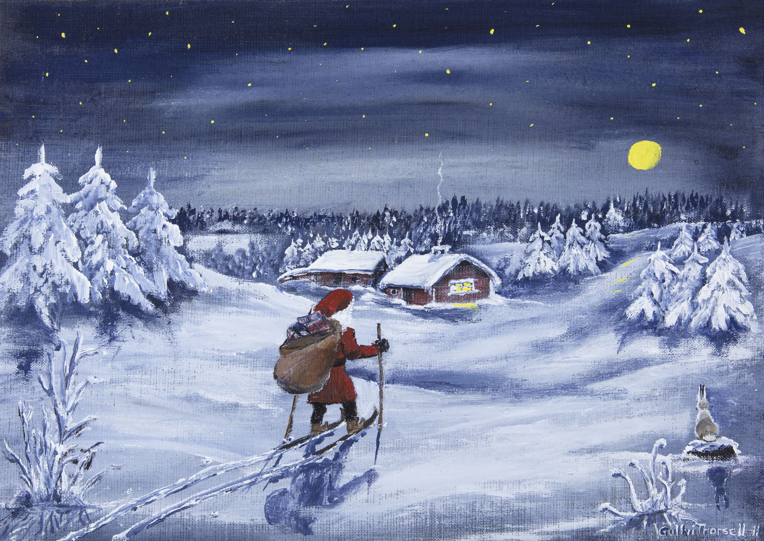 Julmotiv med tomtar #3 - 2
