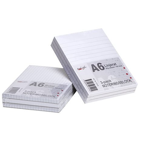 Anteckningsblock - 3-pack, A6