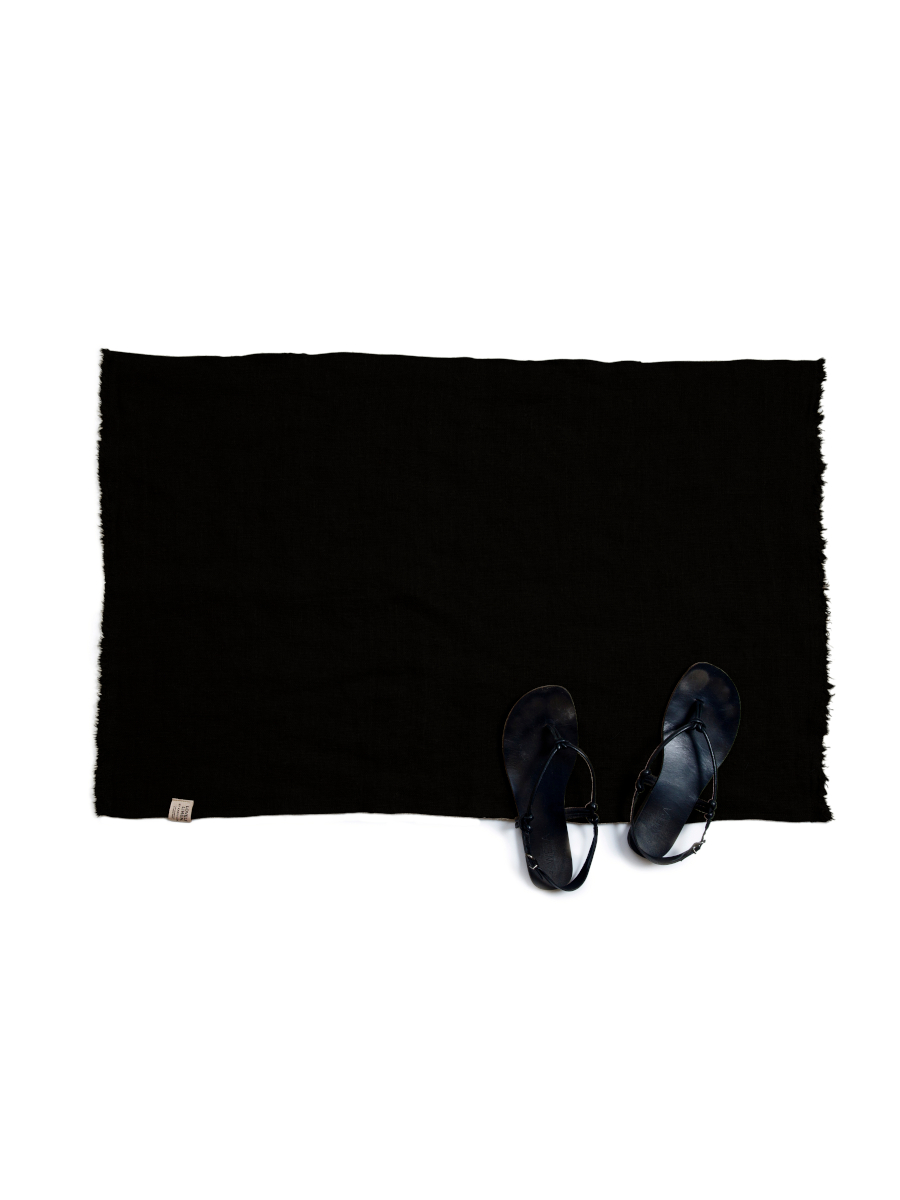 RUSTIC BATHROOM MAT BLACK Lovely Linen