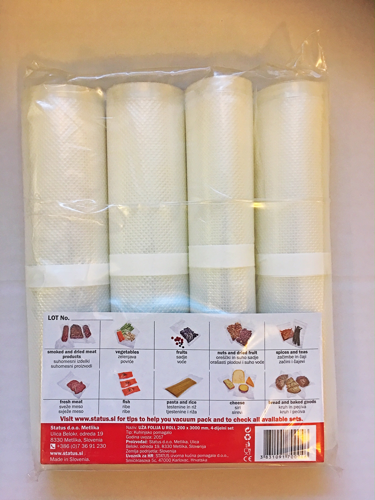 Status Vakuumrulle 20cm x 3m 4-pack 100/130my - 2