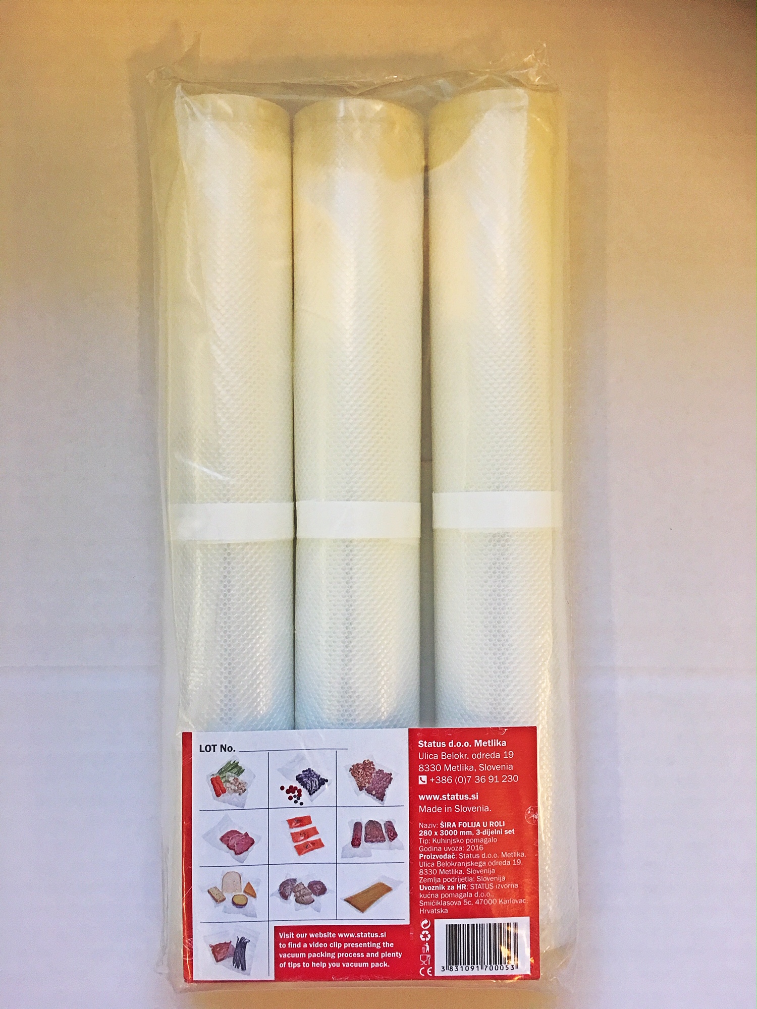 Status Vakuumrulle 28cm x 3m 3-pack 100/130my - 2