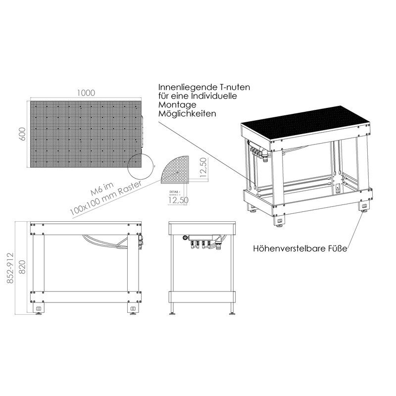 Monterat rutnät  vakuumbord Grid Power 1000x600 - 8