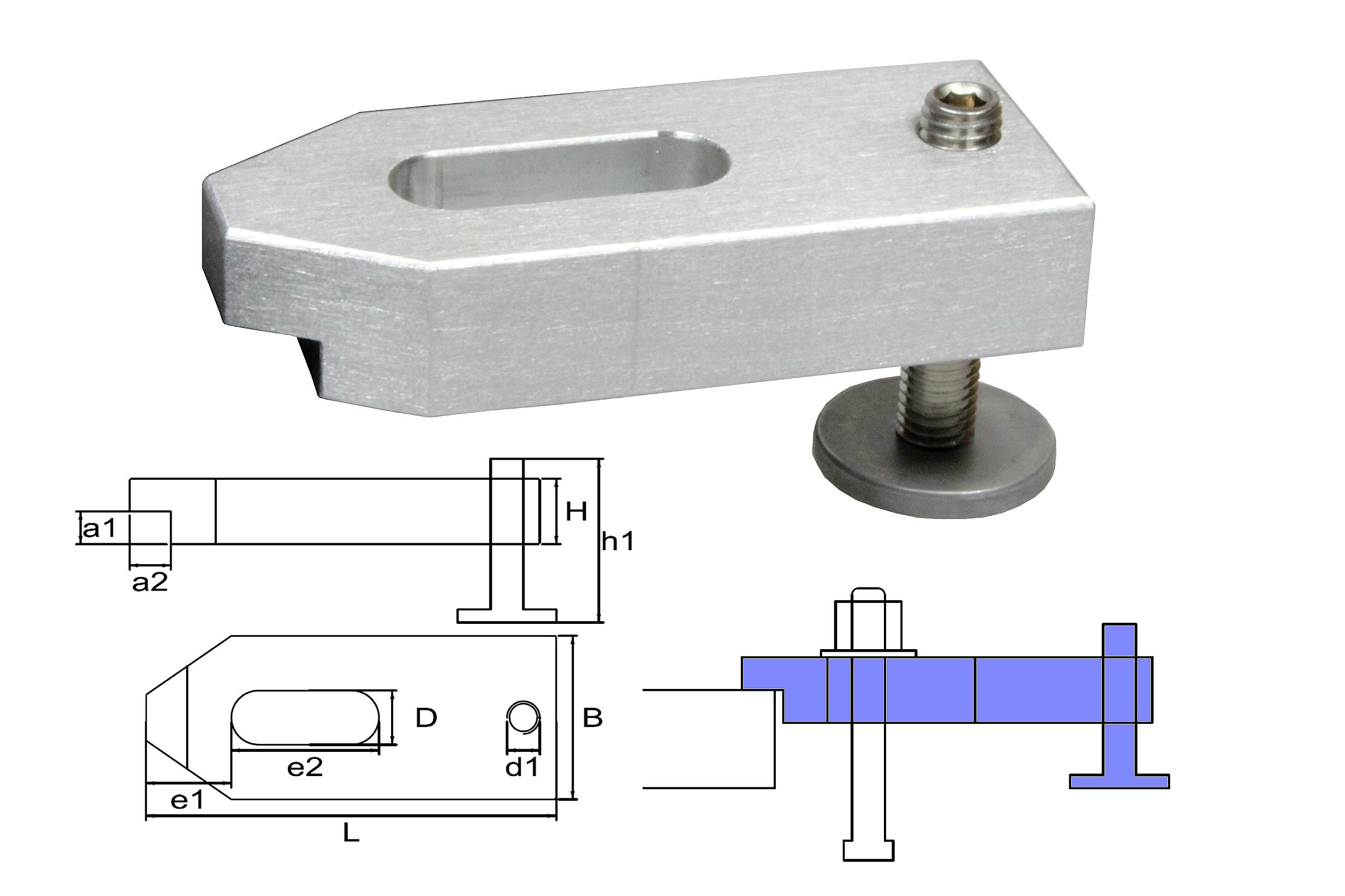 Hållare för M6. 50x20x10 mm J. 2-pack