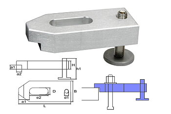 Hållare för M6. 50x20x10 mm J. 2-pack