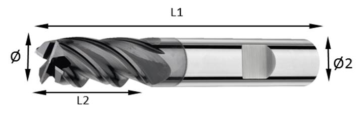 Belagd HM fräs anti vib design - 2