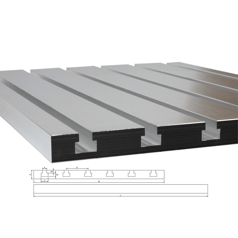 Bord med T-spår aluminium 1500x1000 - 7