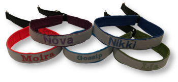 Reflexhalsband - Broderat halvstryp med tygfoder