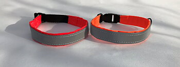 Reflexhalsband - Broderat halsband med tygfoder