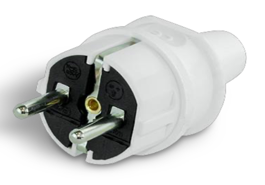 Jordad plugg  Vit 250 V / 16 A