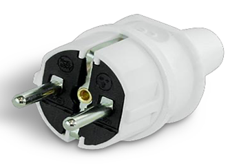 Jordad plugg  Vit 250 V / 16 A