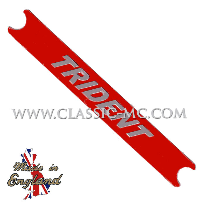 SIDE PANEL DECAL, TRIDENT SILVER/RED (175MM)