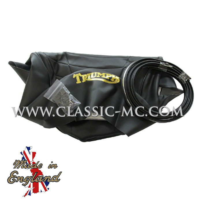 SEAT COVER, T100 1968-70 BLACK RIBB - 2