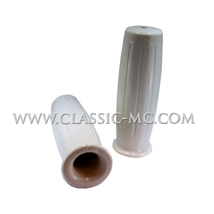 7/8" HANDLEBAR SET, AMAL REPLICA WHITE