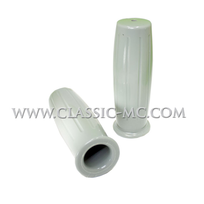 7/8" HANDLEBAR RUBBER SET, AMAL REPLICA GREY