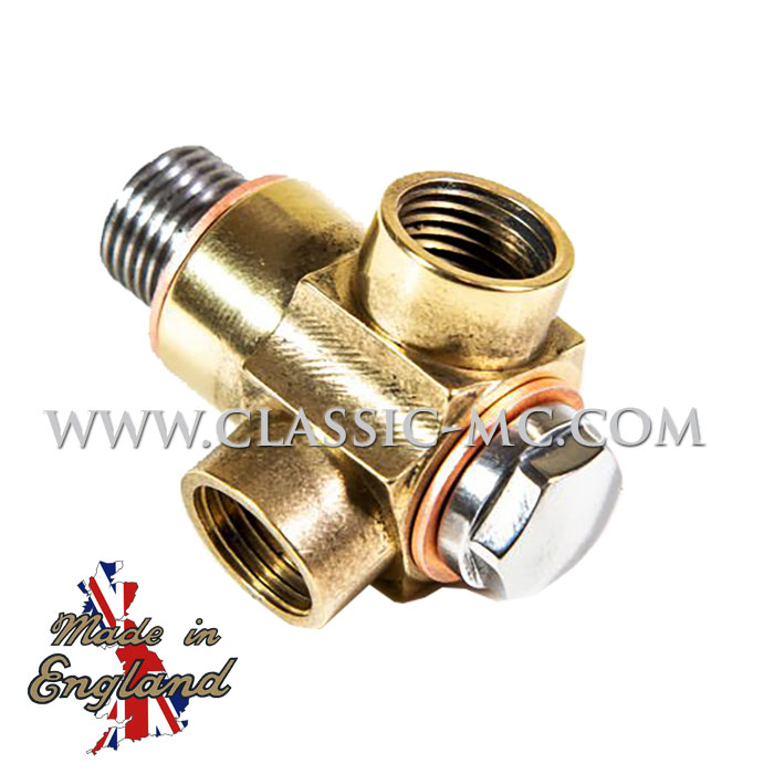 OIL PRESSURE GAUGE, ADAPTER, TWO-WAY 3/8 BSCY