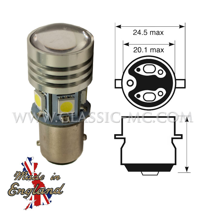 BULB BAY15D, 6V LED LUCAS +/-
