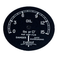 OIL PRESSURE GAUGE, FACE 0-15 PSI EUREKA
