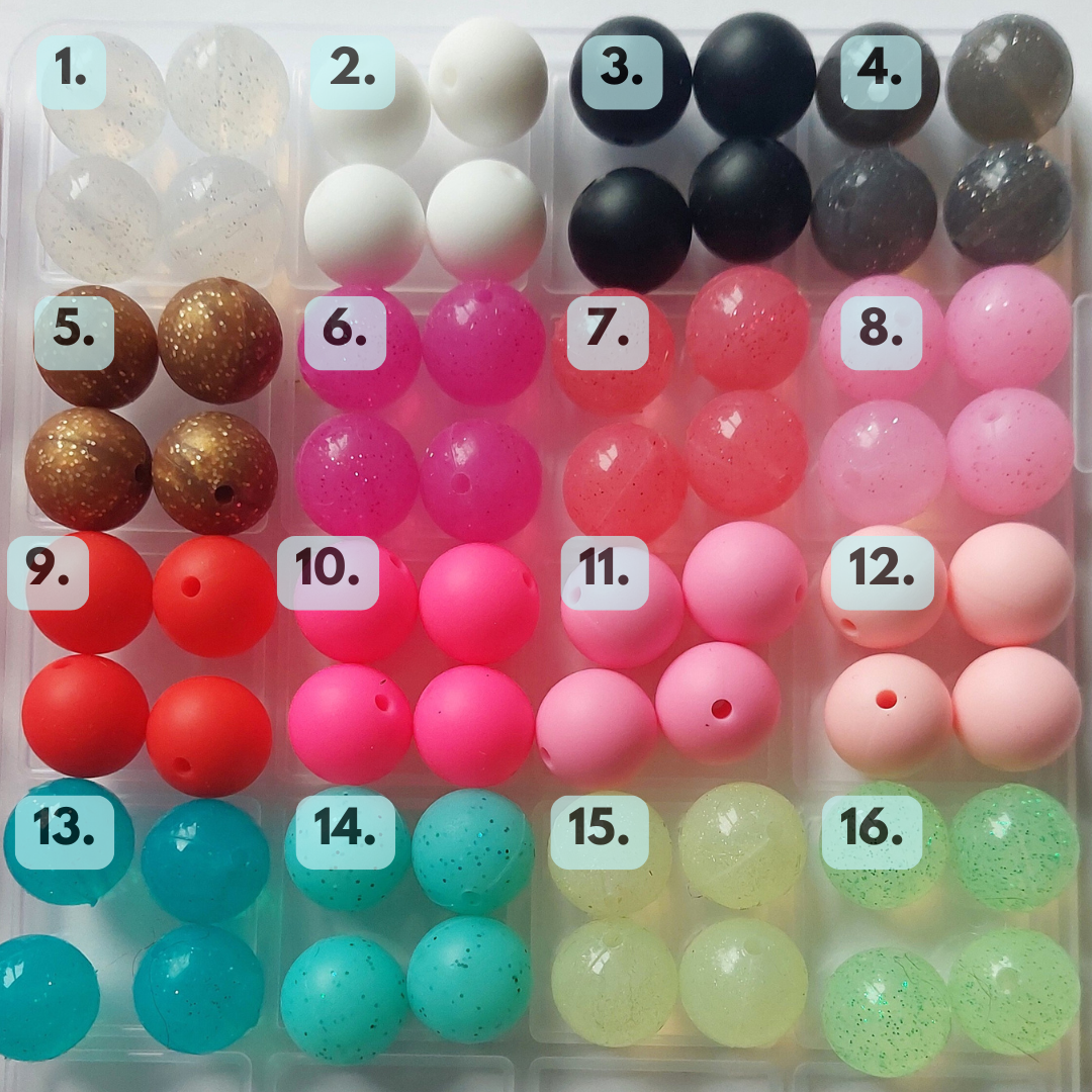 10 st färgmix  Silikonpärlor   15 mm